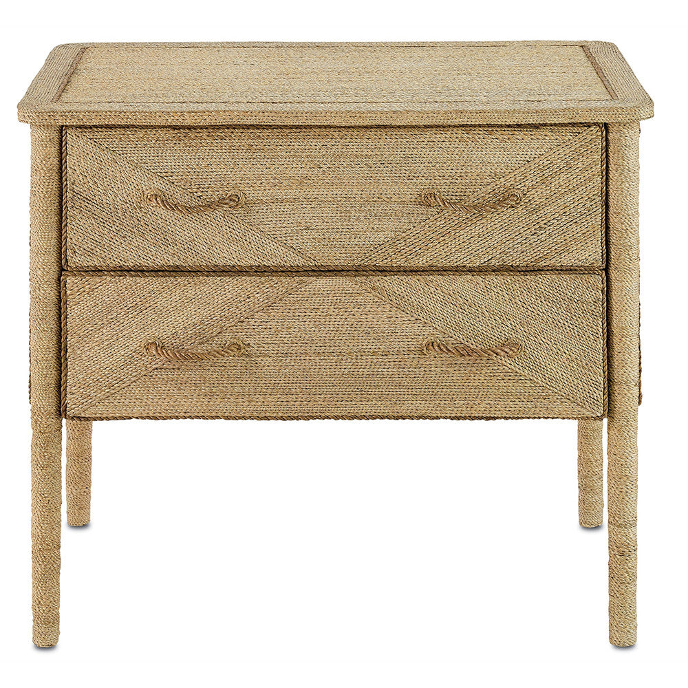 Currey and Company Braided Rope 2-Drawer Chest - Natural