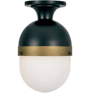 Brian Patrick Flynn for Crystorama Capsule Outdoor 1 Light Matte Black & Textured Gold Ceiling Mount