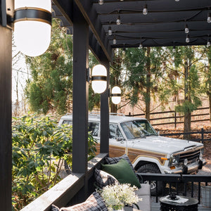 Brian Patrick Flynn for Crystorama Capsule Outdoor 1 Light Matte Black & Textured Gold Wall Mount