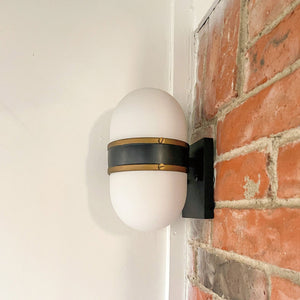 Brian Patrick Flynn for Crystorama Capsule Outdoor 1 Light Matte Black & Textured Gold Wall Mount