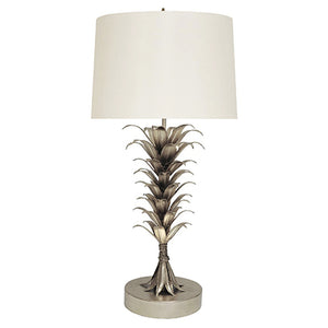 Worlds Away Capri Palm Leaves Table Lamp – Silver