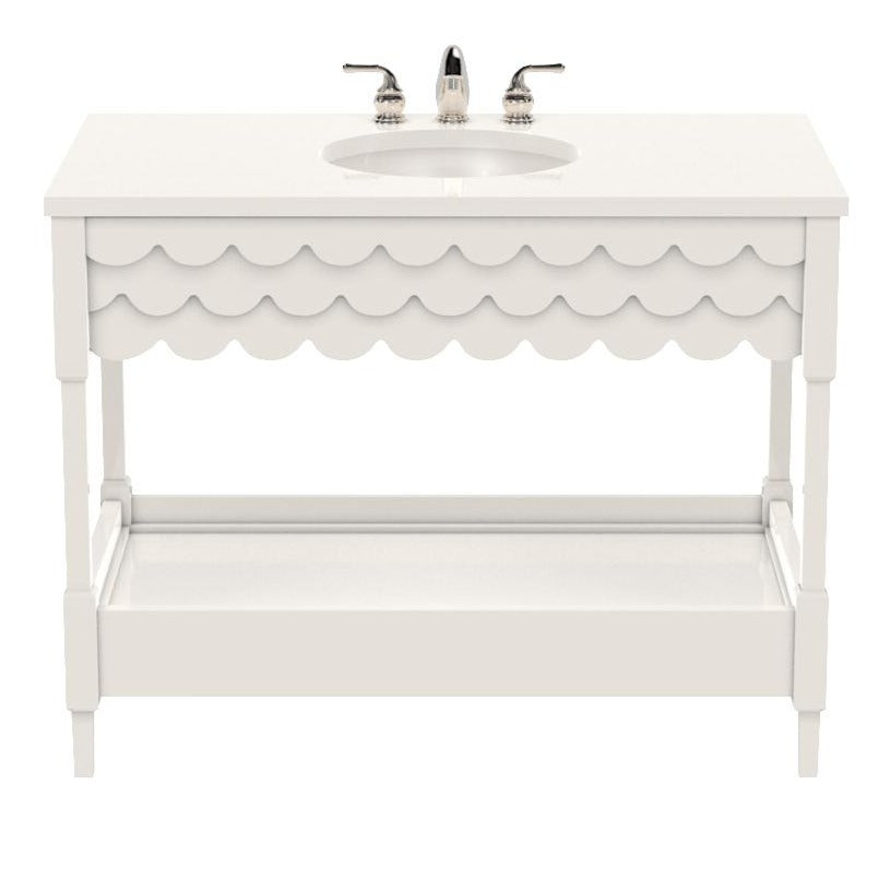 Capri Large Lacquer Vanity White Dove (Additional Colors Available)