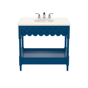 Capri Small Lacquer Vanity New York Blue (Additional Colors Available)