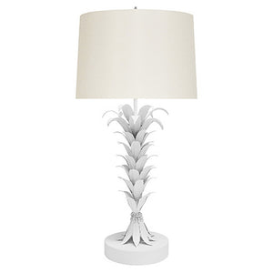 Worlds Away Capri Palm Leaves Table Lamp – White