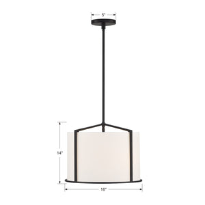Carlyn 4 Light Black Pendant