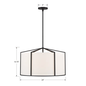 Carlyn 6 Light Black Pendant