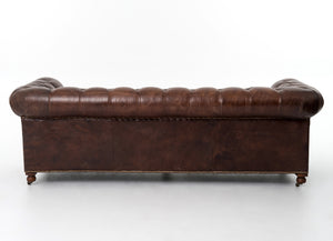 Conrad Tufted Chesterfield Sofa  - Cigar Brown