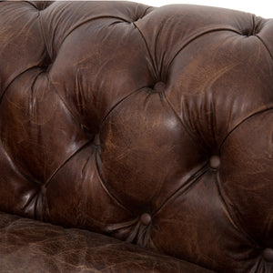 Conrad Tufted Chesterfield Sofa  - Cigar Brown