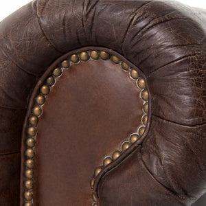 Conrad Tufted Chesterfield Sofa  - Cigar Brown