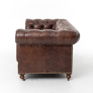 Conrad Tufted Chesterfield Sofa  - Cigar Brown