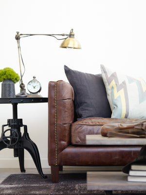 Abbott  Leather Sofa - Cigar