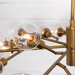 Pellman Multi-Globe Chandelier - Matte Brass