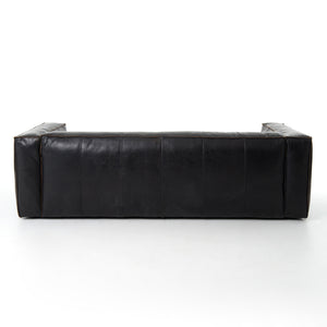 Nolita Reverse Stitch Leather Sofa - Black