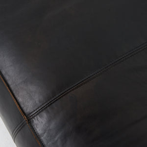 Nolita Reverse Stitch Leather Sofa - Black