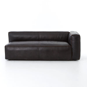 Nolita Leather Sectional Right Arm Facing - Black