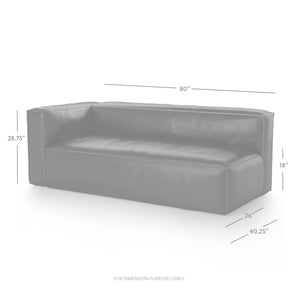 Nolita Leather Sectional Left Arm Facing - Black