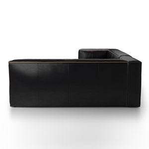 Nolita 2-Piece Leather Sectional Left Facing - Black