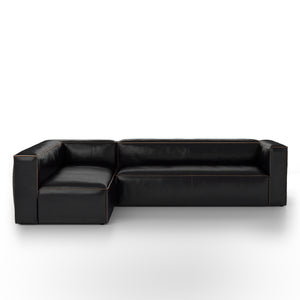 Nolita 2-Piece Leather Sectional Right Facing - Black