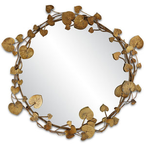 Currey and Company Vinna Brass Round Mirror