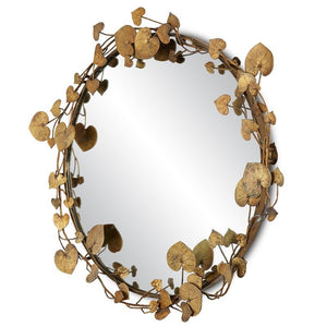 Currey and Company Vinna Brass Round Mirror