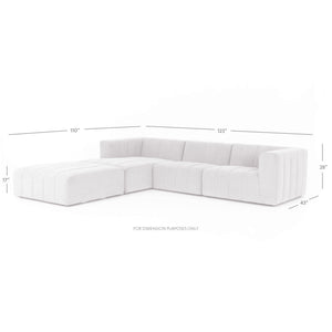 Langham Channeled 3 Piece Sectional - Pewter