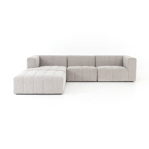 Langham Channeled 3 Piece Sectional - Pewter