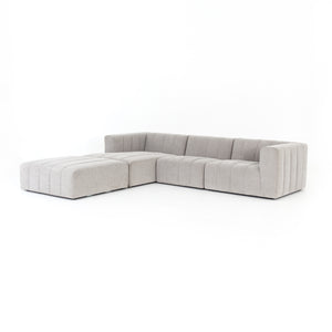 Langham Channeled 3 Piece Sectional - Pewter
