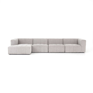 Langham Channeled 4 Piece Sectional - Pewter