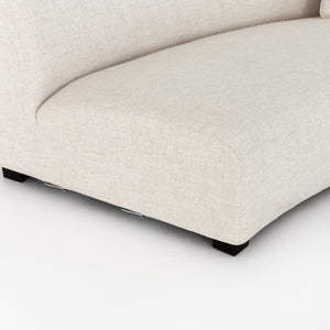 Liam Right Curved Sofa Piece - Cream Linen