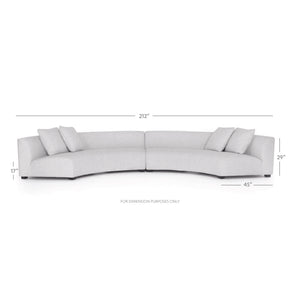 Liam 2-Piece Curved Sectional - Cream Linen