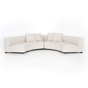 Liam 2-Piece Curved Sectional - Cream Linen