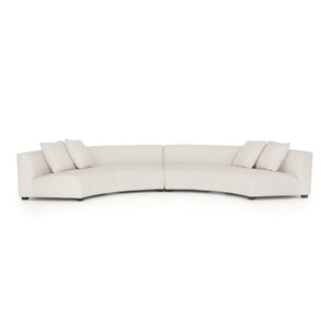 Liam 2-Piece Curved Sectional - Cream Linen