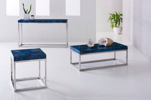 Agate Coffee Table, Stainless Steel Base