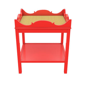 Charleston Lacquer Side Table - Bright Red (Additional Colors Available)