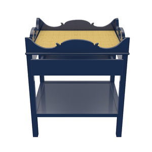 Charleston 1-Drawer Lacquer Side Table – Navy (Additional Colors Available)
