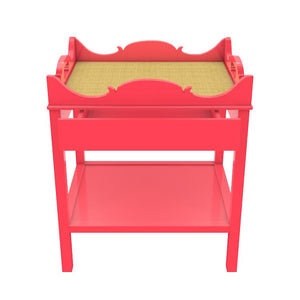 Charleston 1-Drawer Lacquer Side Table – Pink (Additional Colors Available)