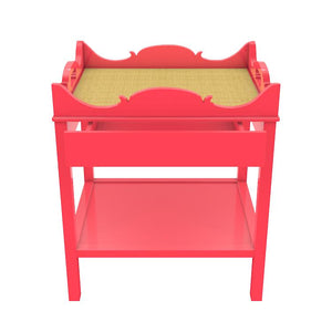 Charleston 1-Drawer Lacquer Side Table Pink (Additional Colors Available)