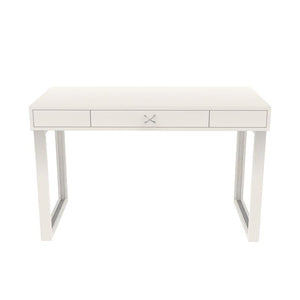 Chelsea Lacquer Desk with Metal Accents White (Additional Colors Available)