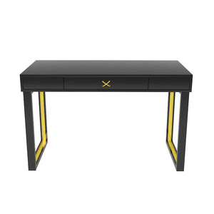 Chelsea Lacquer Desk with Metal Accents Black (Additional Colors Available)