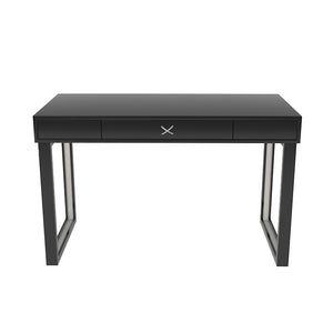 Chelsea Lacquer Desk with Metal Accents – Black (Additional Colors Available)