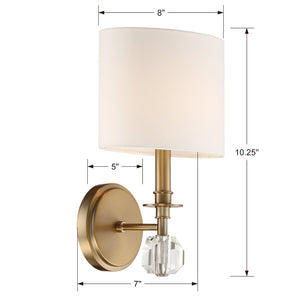 Chimes 1 Light Aged Brass Wall Mount