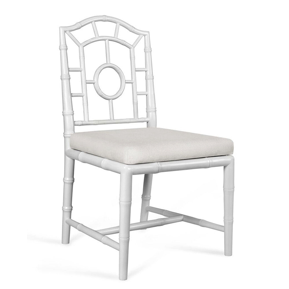 Chinoiserie Mahogany Side Chair — White | Chloe Collection | Villa