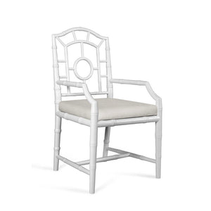 Chinoiserie Mahogany Arm Chair — White | Chloe Collection | Villa & House