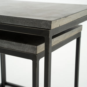 Harlow Iron Nesting End Tables - Bluestone