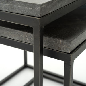 Harlow Iron Nesting End Tables - Bluestone