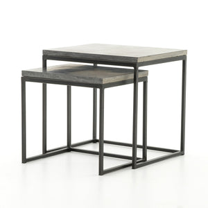 Harlow Iron Nesting End Tables - Bluestone