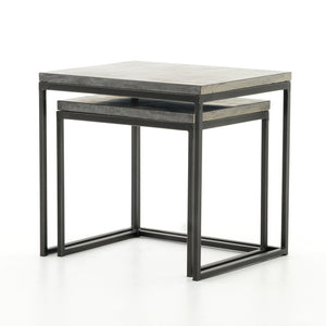 Harlow Iron Nesting End Tables - Bluestone