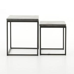 Harlow Iron Nesting End Tables - Bluestone