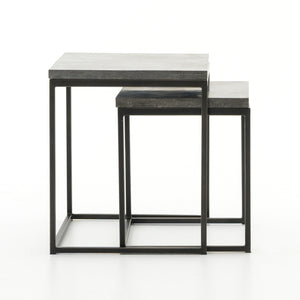 Harlow Iron Nesting End Tables - Bluestone