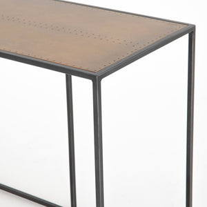 Phillip Slender Iron Console Table - Bronze & Brass